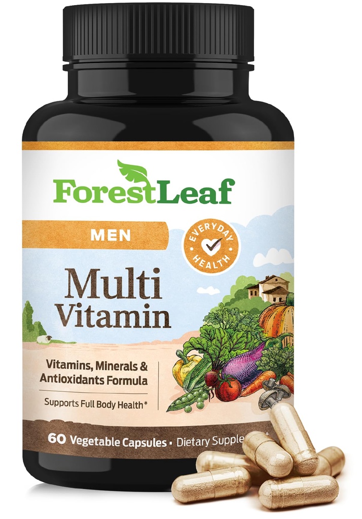 ForestLeaf Daily Vitamin Multivitamine voor mannen, Multi-Vitamin voor mannen - Heren Multivitaminen & Multimineralen Supplement 