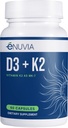 D3+K2 - Vitamine D3 K2 Supplement voor vrouwen en mannen - 60 Veggie Capsules - met Bioperine Black Pepper Extract - Ondersteunt maximale Calcium Absorptie en Hart en Bone Health - Made in The USA