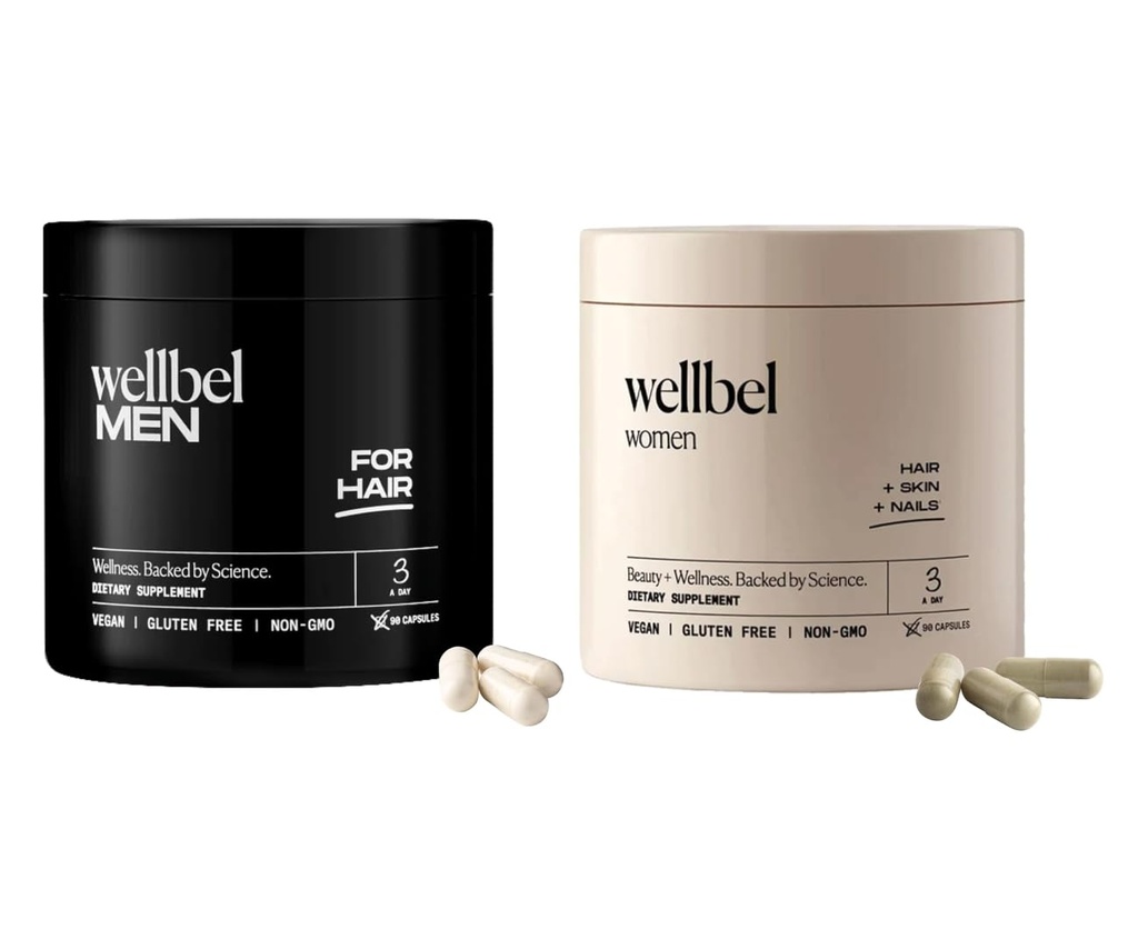 WELLBEL Mix Pack Heren en Vrouwen Clean Supplement voor haar, huid en nagels, veganistisch, glutenvrij en niet GGO
