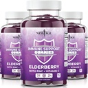 NIEUWE AGE Immuun systeem ondersteuning Gummies - Sambucus Zwarte Vlierbessen Gummies met Vitamine C en Zink (Immuun ondersteuning 180 Gummies)