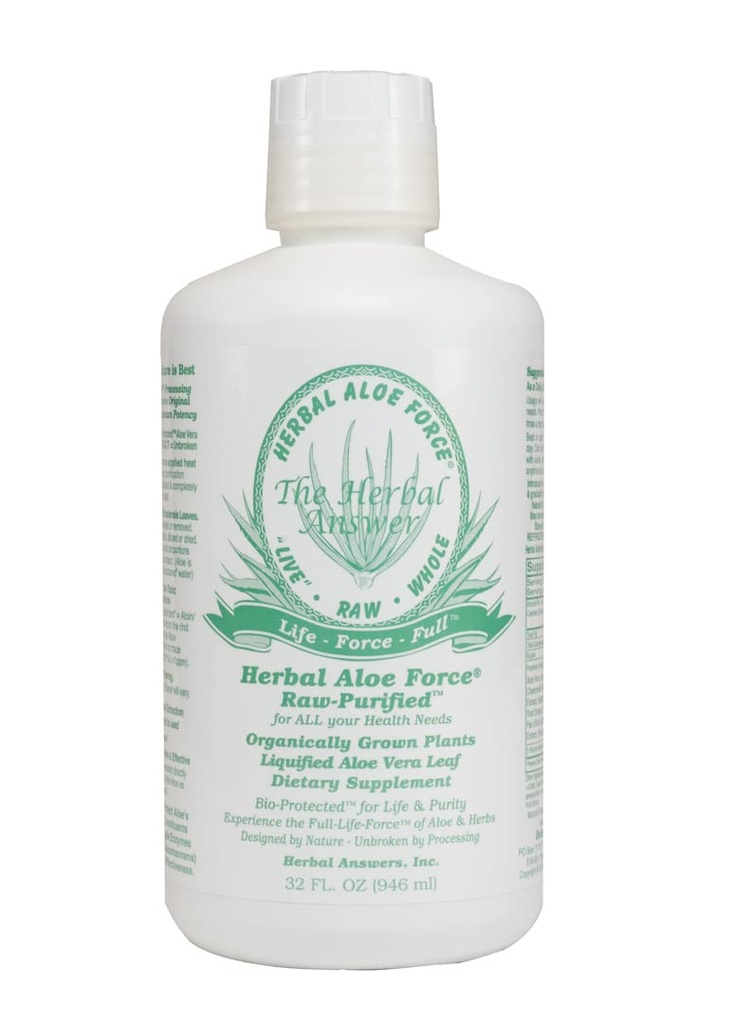 KruidenAntwoorden Herbal Aloë Force Aloë Vera and Herbal Dietary Supplement, 32 fl oz