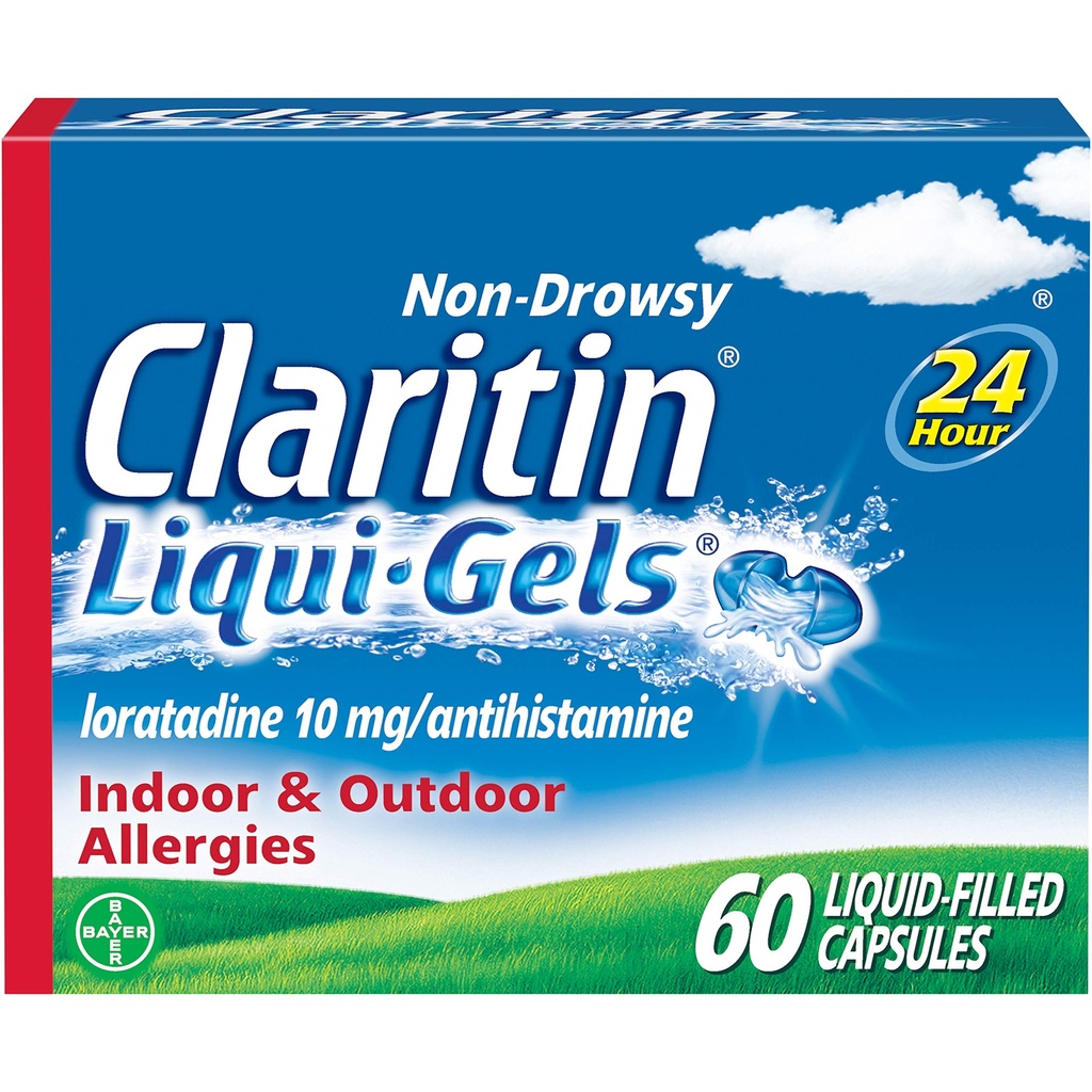 Claritin Liqui-Gels 24 uur Allergie Relief, Non-Drowsy Allergie Medicine, Loratadine Antihistamine Capsules, 60 telling