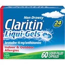 Claritin Liqui-Gels 24 uur Allergie Relief, Non-Drowsy Allergie Medicine, Loratadine Antihistamine Capsules, 60 telling