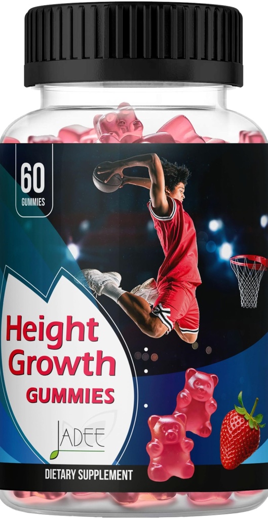 Jadee Hoogte Growth Gummies voor tieners & kinderen Calcium 325mg, Tiener Vitaminen D3,K2,C, Magnesium, Ashwagandha, Zink, L-Arginine - Bot gezonde groei, ontwikkeling en kracht - Hoogtestijging & Immuniteit