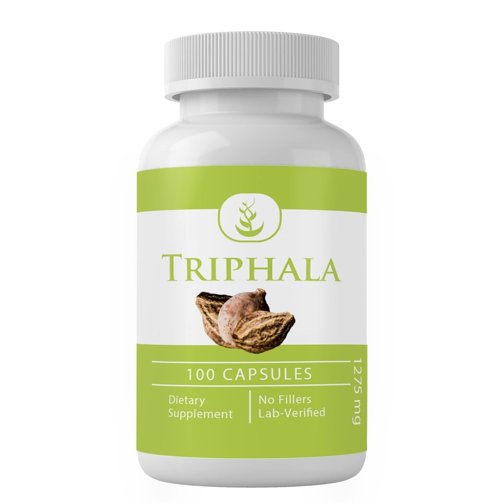 PURE ORIGINAL INGRÉDIENTS Triphala Poudre, (100 Capsules) Toujours Pure, Pas d'additifs ou de remplissage, Verifié en laboratoire