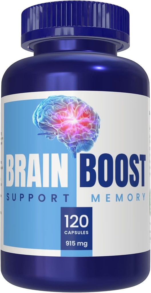 Brain Boost supplement, 120 capsules, niet GGO, glutenvrij, ondersteunt geheugen, concentratie en concentratie