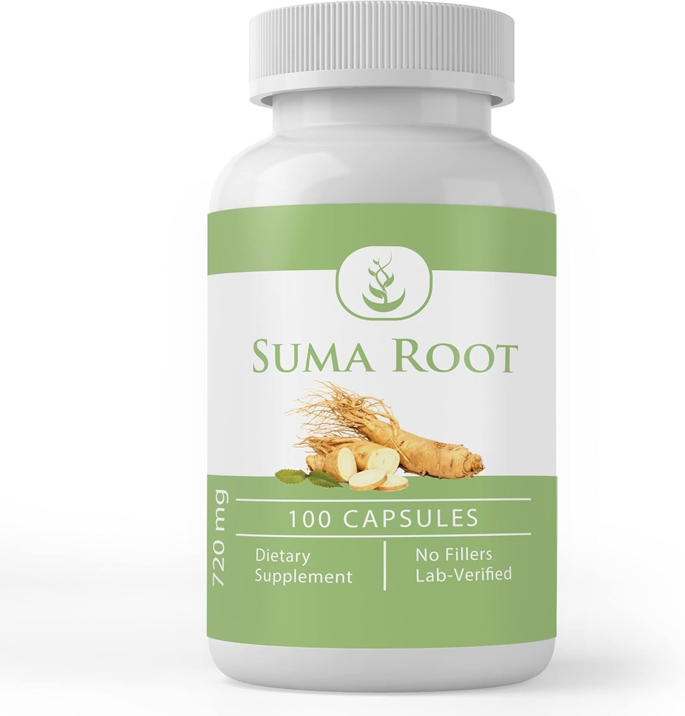 Pure originele ingrediënten Suma wortel, (100 capsules) Altijd zuiver, Geen additieven of fillers, Lab geverifieerd