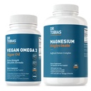 Dr. Tobias Vegan Omega 3 Algenolie en magnesiumbisglycinaat, essentiële wellnessondersteuning voor hart, hersenen, spieren en botgezondheid, niet-GMO, veganistisch