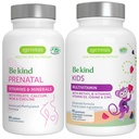 Absorption élevée Méthylé Prénatal + Avancé Enfants Multivitamine Gummy Végétalien Bundle, Étiquette propre avec Vitamine A, B, C, D3 & E, 60 Comprimés + 90 Gummées Berry Flamour, Soyez gentils avec Igennus