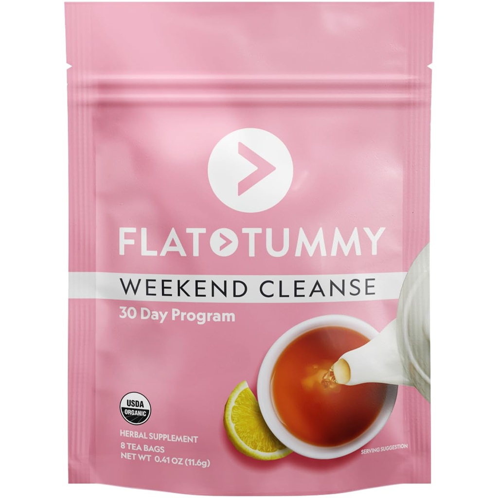 Flat Tummy Weekend Cleanse Thee - 30 dagen Programma - Alle natuurlijke Colon Reiniging w/Senna en Dandelion Root, Biedt opgeblazen verlichting voor vrouwen - Detox Reiniging voor digestie Ondersteuning en gasrelief