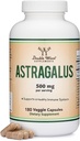 Dubbele houtsupplementen Immune Boosting Astragalus 500mg 180 Capsules - Rijk aan Flavonoïden en Polysacchariden - Non-GMO, Glutenvrij, Derde Getest