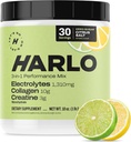 Harlo - Citruszout Electrolyte Drink Mix met Bovine Collageen & Creatine - Createine Monohydraat Poeder - Energie Drinkpoeder - Pre-workout poeder - Suikervrije energiedranken - Post-workout herstel