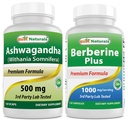 Meilleur extrait naturel Ashwagandha 500 Mg & Berberine Plus 1000mg