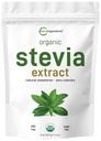 Pure Organic Stevia Powder, 8 Ounces, 1418 Serving, High Grade Stevia Green Leaf Extract Reb-A, Reduced Bitter Aftersmaak, 0 Calorie, Natural Swetener, Sugar Alternative, Keto Friendly