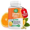Liposomale vitamine C supplement Pillen 1200 mg - Hoge Absorptie 180 Vegan Capsules Vetoplosbare VIT C, Maximale sterkte Immuunsysteem en Collagen Booster, Zonnebloemlecitijn