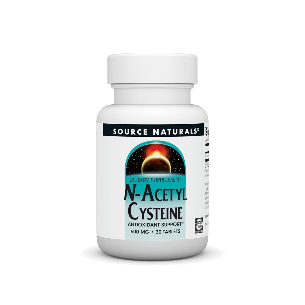 Source Naturals N-Acetyl Cysteine Antioxidant Support 600 mg Dieetsupplement dat de ademhalingsgezondheid ondersteunt* - 30 tabletten