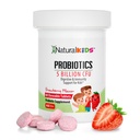 Probiotiques pour les enfants santé digestive, le soutien immunitaire et les enfants Gut suppléments de santé avec 5 milliards d'UCF pour les enfants de 3 ans vers le haut - Flacon de fraise 60 comprimés probiotiques à croquer