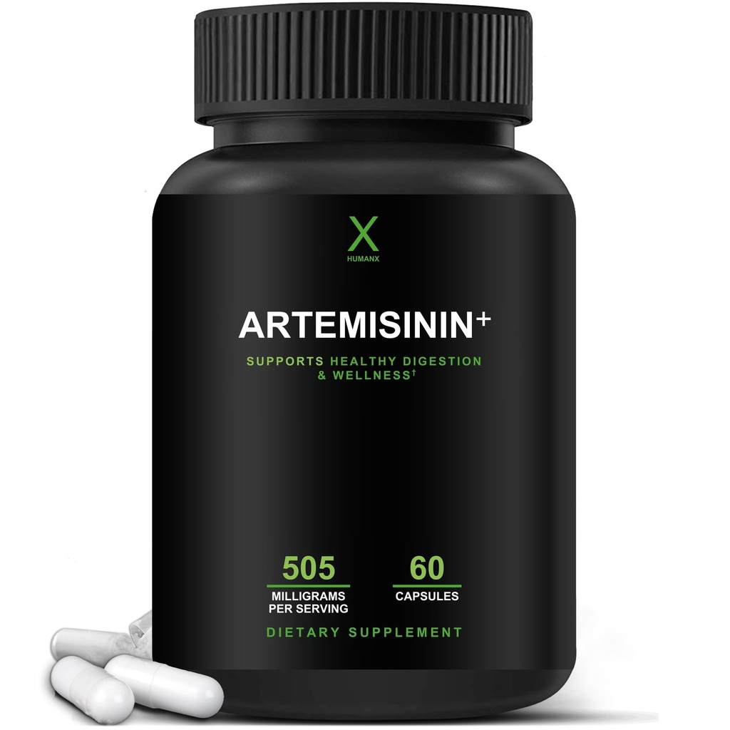 HUMANX Artemisinin 505mg avec de la biopérine pour une plus grande absorption - soutient le vieillissement en santé, la digestion et l'immunité - États-Unis Testé par un tiers - végétalien, non-OGM - Artemisia Annua - Extrait de wormwood doux