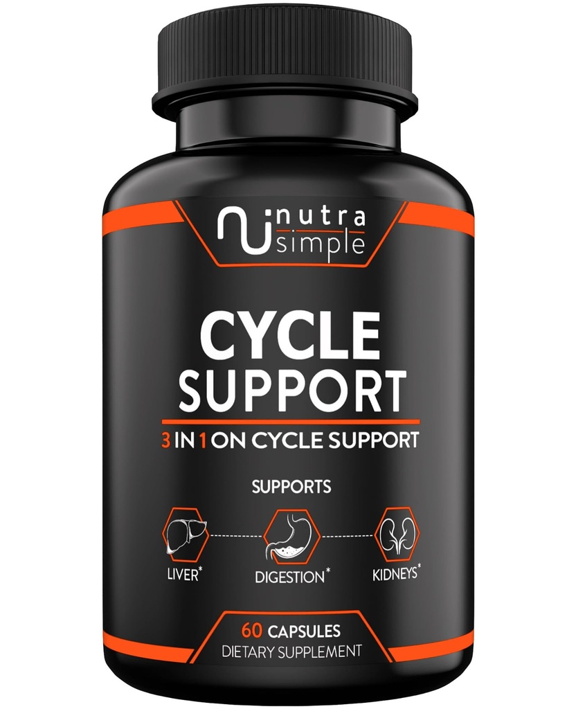 Cycle Support Supplement voor mannen en vrouwen - Natuurlijke leverreiniging Detox & Reparatie - Gut Health & Nieren Ondersteuning met melkdistel, bietenwortel, paardenbloem, Choline, Artichoke Extract - 60 capsules