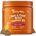 Zeesty Paws Zalmolie voor honden huid en jas, Omega 3 Visolie Kauwen, Honden Allergie Relief Kauwen, Itch Relief Supplement, 90 Tel, Zalm smaak