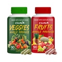 Supplément de fruits et légumes - 90 Capsules de fruits et 90 Capsules de légumes - supporte les niveaux d'énergie, le lycopène élevé, les vitamines et minéraux - 90 Compte (paquet de 2)