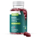 Viteey Biotin Gummies for Hair Skin and Nails - Biotin for Hair Growth Gummies - 5000 mcg - Vegan, Gluten-Free, Non-GMO 60 Tellen