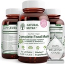 Natuurlijke Nutra Whole Food Compleet Multivitamine en Mineraal voor Vrouwen en Mannen, Energie Booster, Helpt Behoud Bone Health Supplement, Verbetert de hersenfunctie en de huid, helpen verbeteren Immuniteit 60 Capsules