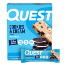 Quest Nutrition Cookies & Cream Protein Bars, 21g Proteïne, 4g Net Carbs, 1g Suiker, Glutenvrij, Keto Vriendelijk, 4 Tellen
