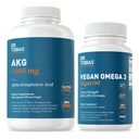 Dr. Tobias AKG Supplement & Vegan Omega 3 Algenolie, ondersteunen Cellulaire Energie & algehele gezondheid met AKG, EPA & DHA, Veganistisch, Glutenvrij, niet-GMO
