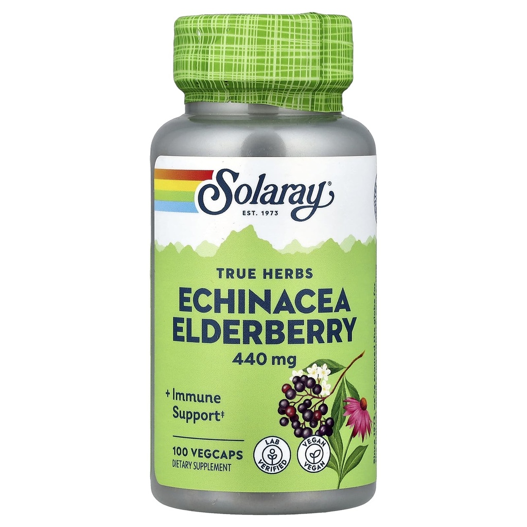 SOLARAY Echinacea en Elderberry Capsules, 440 mg