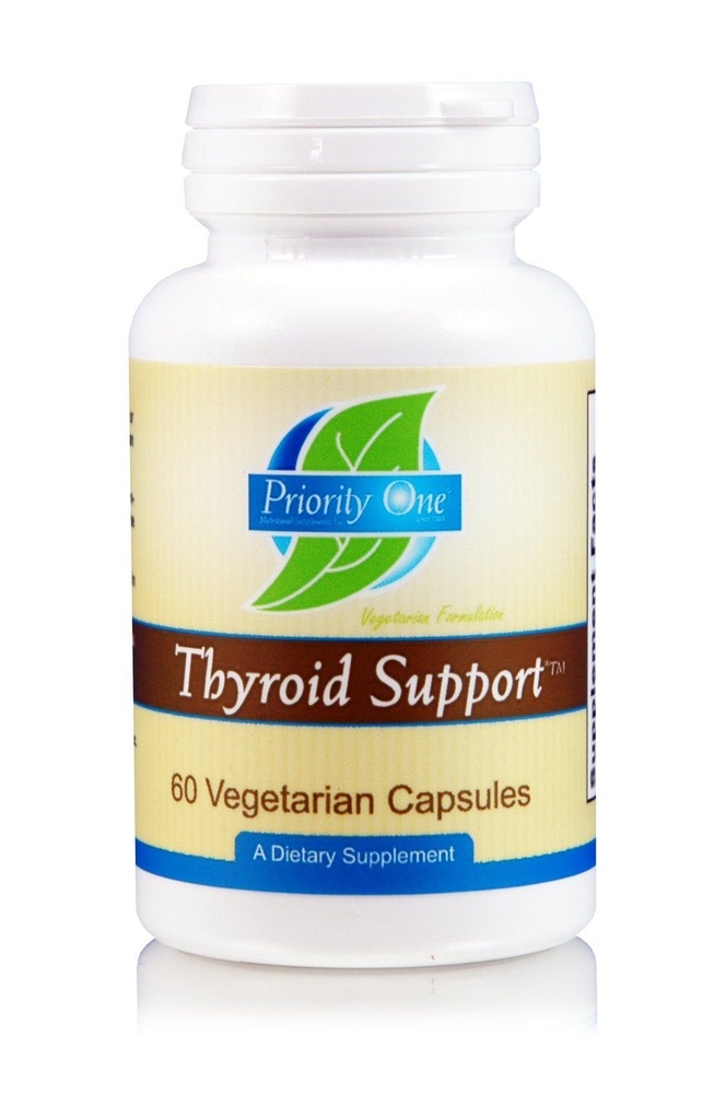 Prioriteit Een Vitaminen Schildklierondersteuning 60 Vegetarische Capsules - Vegetarische ondersteuning van de schildklier Gland.*