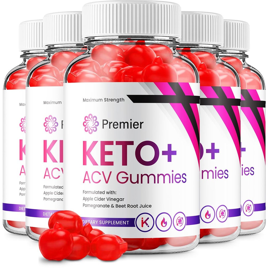 (5 Pack) Premier Keto ACV Gummies - Formule avancée Première Keto Plus ACV Gummies Cider de pomme Vinegar Premier ACV Dietary Supplément Avis Hommes Femmes (300 Gummies)