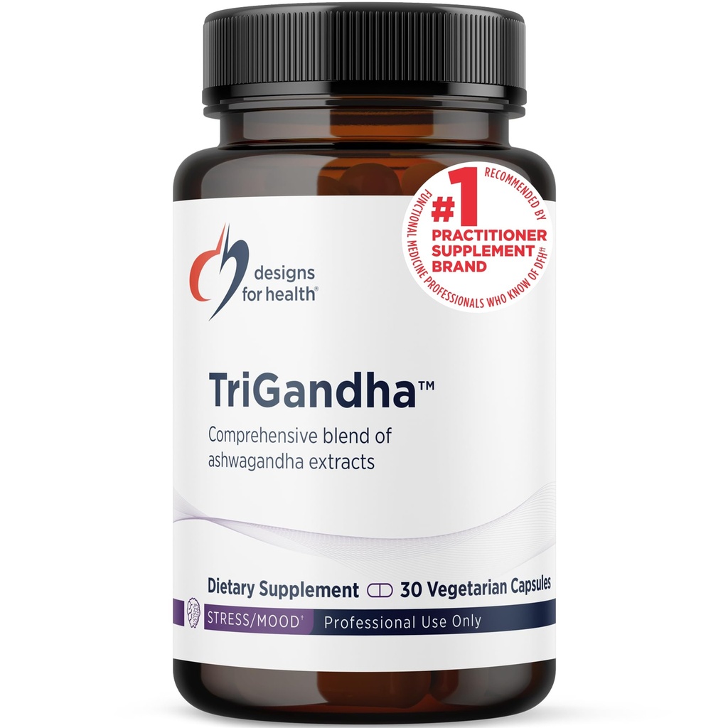 Conceptions pour la santé TriGandha - Supplément Adaptogène à la racine et à l'extrait de feuille triple Ashwaganda - Pilules végétaliennes, non OGM (30 capsules)