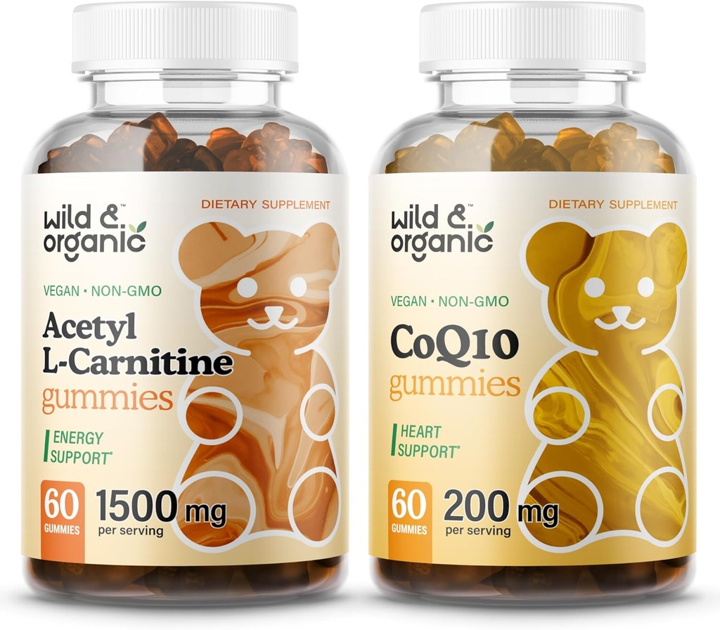 Wild & Organic L-Carnitine Gummies & CoQ10 Gummies 60 Tel.