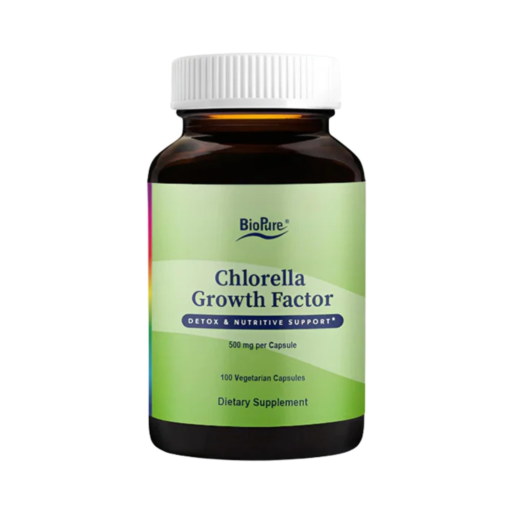 BioPure Chlorella Gélules de facteur de croissance – Nutrient-Dense, Nutraceutique Superfood emballé avec des protéines, vitamines, minéraux et acides aminés qui soutient le métabolisme, la détox et l'immunité – 100 capsules
