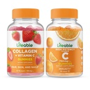Levensvatbare Collageen & Vitamine C + Vitamine C 750mg, Gummies Bundle - Grote Proeverij, Vitamine Supplement, Glutenvrij, GGO-vrij, Kauwgom