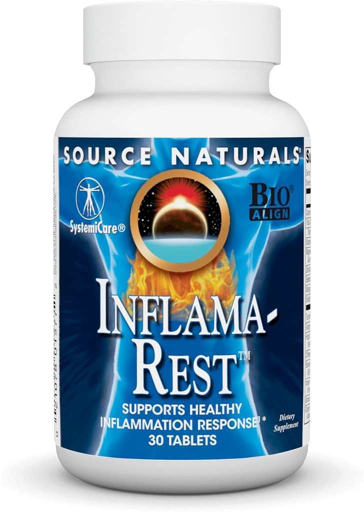 Bron Naturals Inflama-Rest - Kruiden en mineralen mengen met kurkuma, Boswellia, Gember, Quercetine - Maximale Stress Relief & Relaxation - 30 tabletten