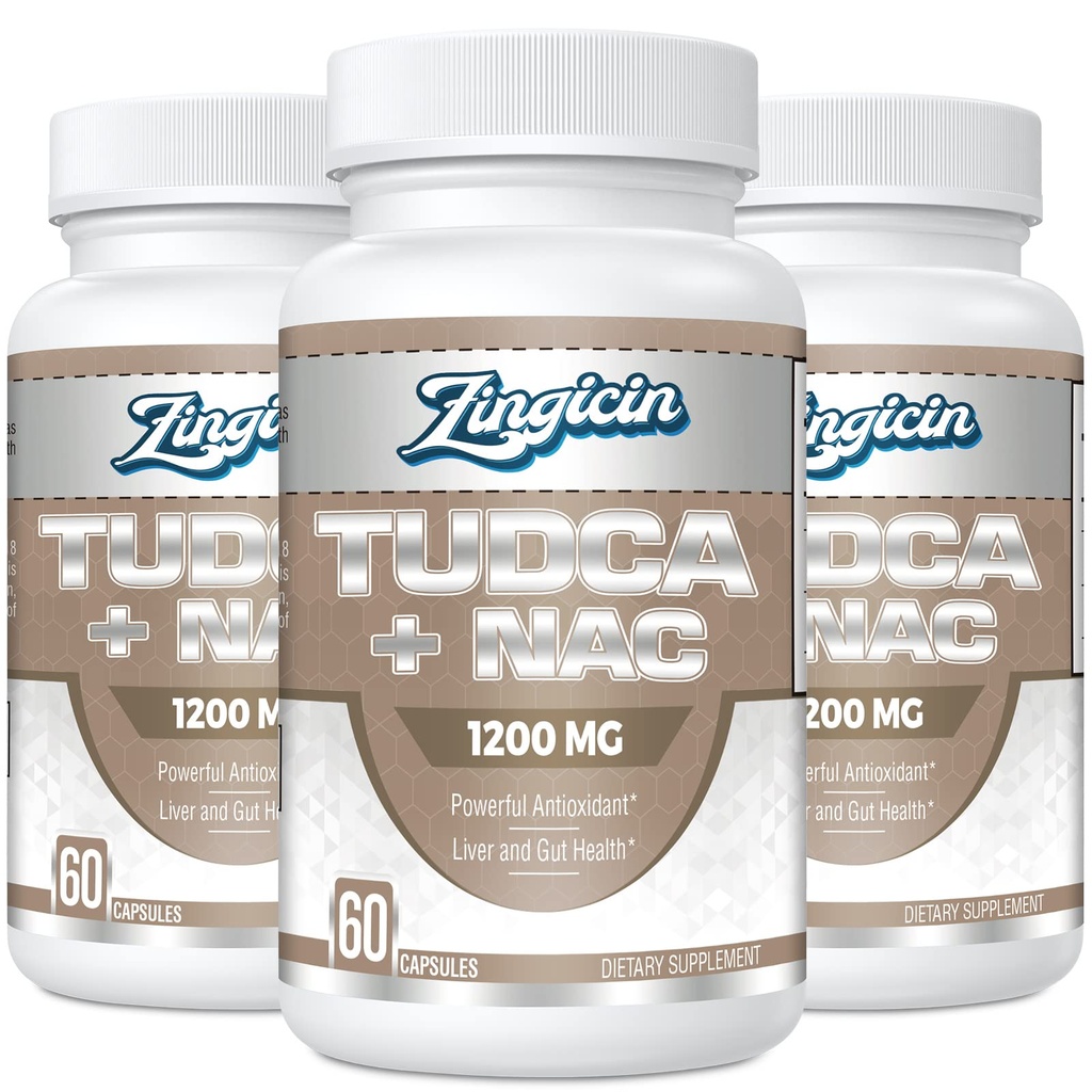 TUDCA avec supplément NAC 1200mg - 180 Capsules,Possibles TUDCA Bile Salt Plus N-acétyl-Cystéine, Suppléments antioxydants pour le foie,Digestion