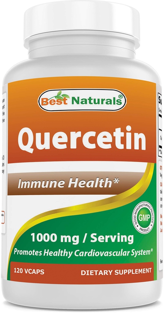 Best Naturals Quercetin 1000 mg/Serving 120 Veggie Capsules (120 Telling (verpakking 1))