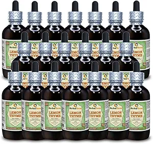 Thym citron (Thymus x Citriodorus) Glycérite, extrait liquide sans alcool à base d'herbe séchée biologique (marque: HerbalTerra, fièrement fabriqué aux États-Unis) 20x4 fl.oz (20x120 ml)