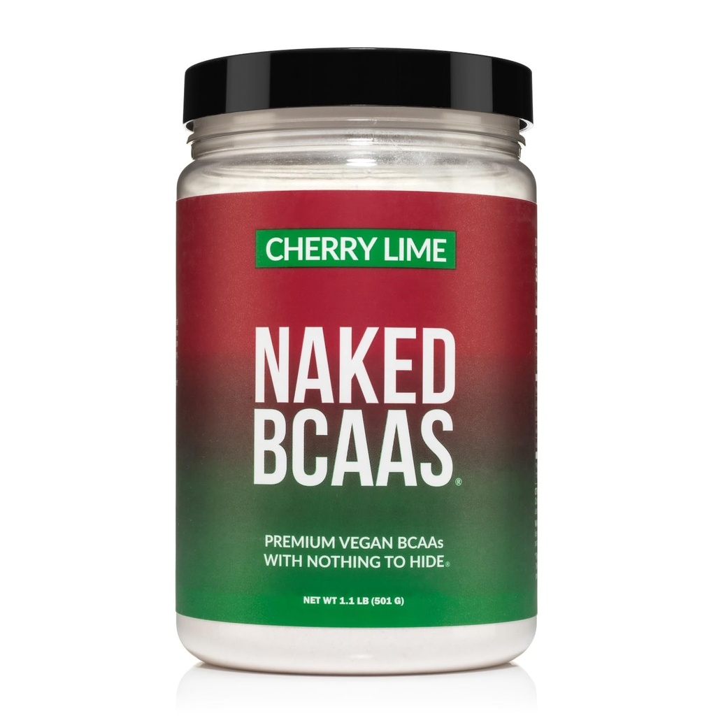 NAKED Cherry Lime BCAA's Aminozuren Poeder, 100% puur 2:1:1 Formule, Vegan vertakte keten Aminozuren, Instantized Alle natuurlijke BCAA Powder Supplement - 501 Gram, 34 Servers