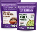 Poudre de triphala biologique Siddhayu - 12 oz et poudre de supplément à base de plantes amla biologique - 12 oz