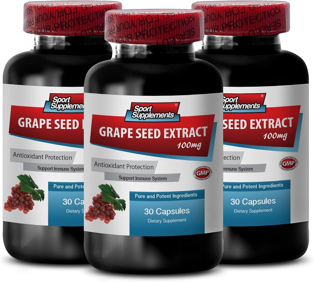 Oligomeric proanthocyanidines - Grape Seed Extract - Grape Seed Extract Capsules - Grape Seed Extract Capsules - Grape Seed Supplement - Grape Seed resveratrol - Prevent high Pressure - 3B 90 Capsules
