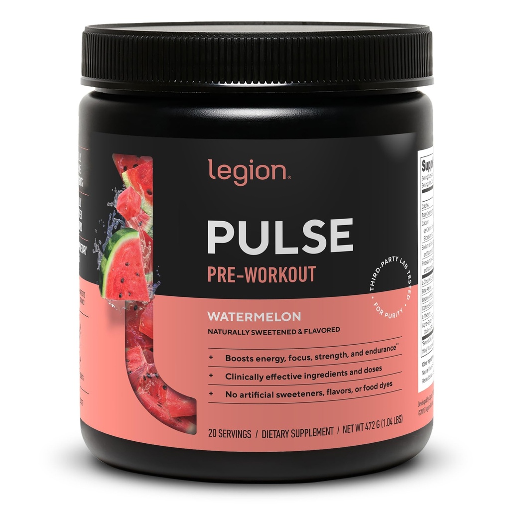 LEGION- Alle natuurlijke stikstofoxide Voorbehandeling Drink om energie te stimuleren, Creatine Vrij, Natuurlijk Zoet, Beta Alanine, Citrulline, Alpha GPC (Watermeloen)