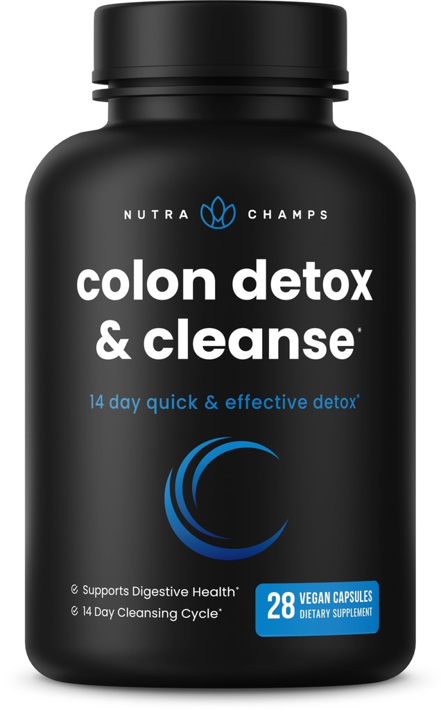 NutraChamps Colon Cleanse &amp; Detox voor gewichtsverlies [14 Dag Quick Cleanser] Veilige en effectieve formule met probiotische en decompenserende enzymen voor constipatie verlichting