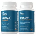 Dr. Tobias Omega 3 Visolie en Oregano & Caprylzuur Supplementen, Ondersteunt Hart, Hersenen, Immune met Gut Flora Balance Complex & Intestinal Health voor vrouwen en mannen