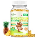 Magnesium Gummies voor kinderen - Magnesium Glycinate Gummies Supplement met L-Theanine, Vitamine B6, D3 voor volwassenen & kinderen, Kalmeer Magnesium voor slaap, ontspannen, hersenen, botten, sugar gratis Ananas 60ct