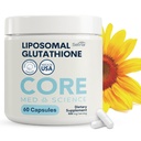 Supplément de glutathion liposomique (500mg, 60 gélules) - Sétrie réduite pure avec complexe phospholipidique - Supplément antioxydant pour l'énergie, la santé du cerveau, la peau et la santé du foie