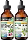 BIO KRAUTER Echinacea met Goldenseal Tinctuur 4 Fl. Oz. & Olive Leaf Tinctuur 4 Fl. Oz.