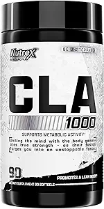 Nutrex CLA 90 Gels mous - 1000mg Mélange actif d'acide linoléique conjugué de l'huile de carthame - pilules stimulantes sans métabolisme pour perte de poids